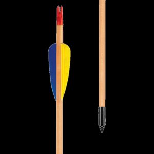 EK Archery 32" Natural Feather Wooden Arrows x3