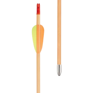 EK Archery 29" Target Wooden Arrow x5 - Rounded Point/Yellow