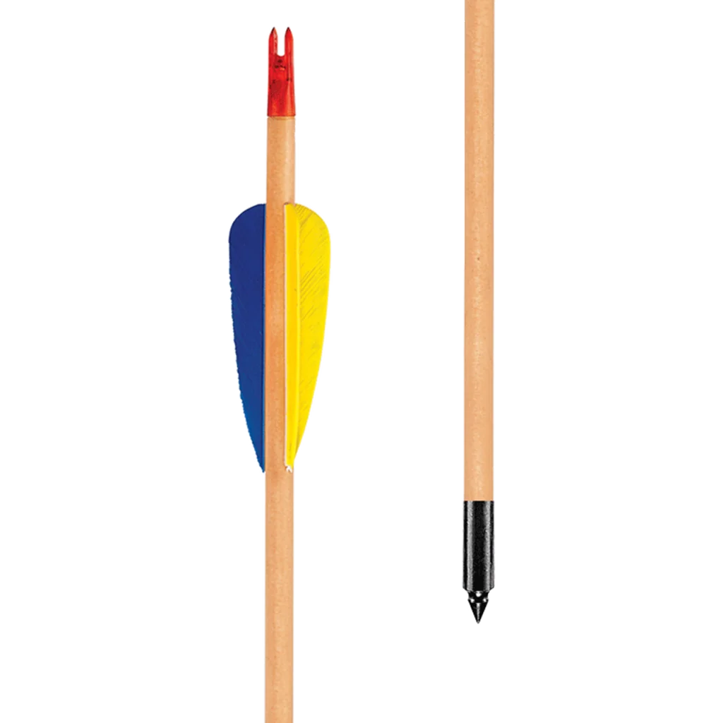 EK Archery 30" Natural Feather Wooden Arrows x3